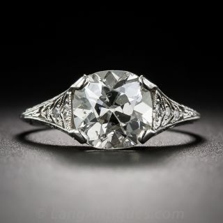 2.29 Carat Antique Cushion-Cut Diamond Ring - GIA