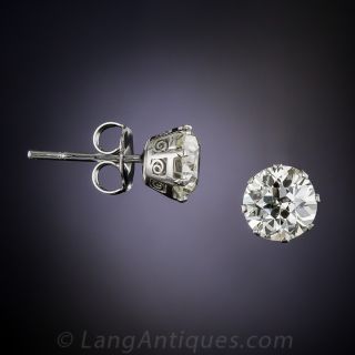 2.30 Carat Vintage Diamond Stud Earrings