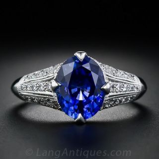 2.31 Carat Sapphire, Diamond and Platinum Ring