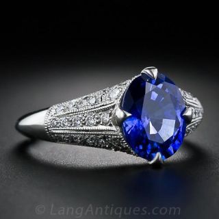 2.31 Carat Sapphire, Diamond and Platinum Ring