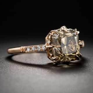 2.31 Carat Yellowish Brown Diamond Rose Gold Engagement Ring