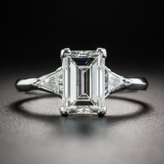 2.34 Carat Emerald-Cut Diamond Platinum Engagement Ring - GIA H VVS2 