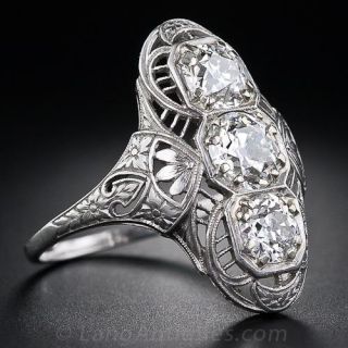 2.35 Carat Edwardian Three-Stone Dinner Ring