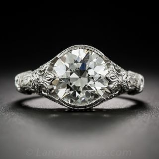 2.35 Carat European-Cut Diamond Vintage Style Engagement Ring