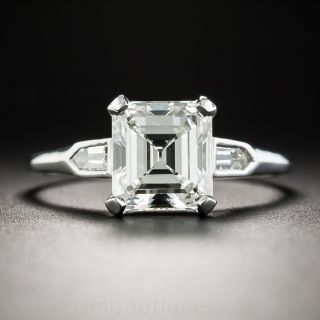2.38 Carat Asscher-Cut Art Deco Diamond Engagement Ring - GIA  H VVS2