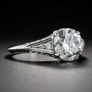 2.40 Carat Diamond Edwardian Style Engagement Ring GIA H/VS1