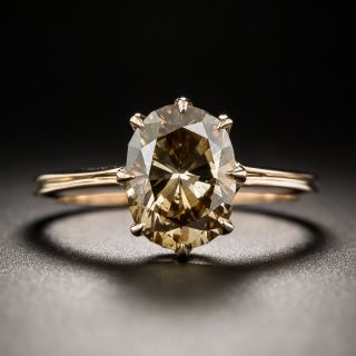 2.41 Carat Natural Dark Orange Brown Oval Diamond Solitaire - GIA - 1