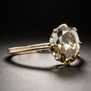 2.41 Carat Natural Dark Orange Brown Oval Diamond Solitaire - GIA
