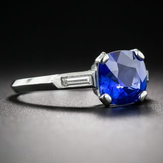 2.41 Carat Sapphire and Diamond Platinum Ring