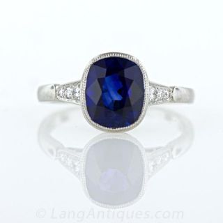 2.43 Carat Sapphire Ring, French