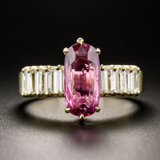2.43 Carats Natural No-Heat Pink Sapphire and Diamond Ring