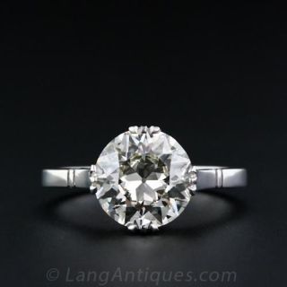 2.44 Carat European Cut Diamond Engagement Ring