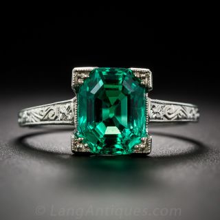 2.44 Carat Natural (No Enhancements) Emerald Ring