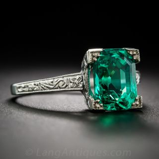 2.44 Carat Natural (No Enhancements) Emerald Ring