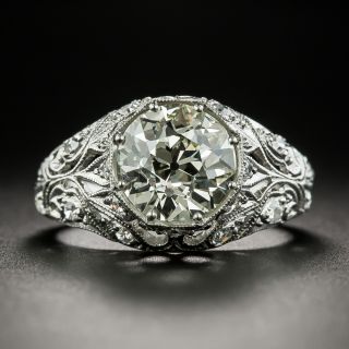 2.45 Carat Edwardian/Deco Diamond Platinum Engagement Ring - GIA - 2