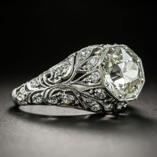 2.45 Carat Edwardian/Deco Diamond Platinum Engagement Ring - GIA