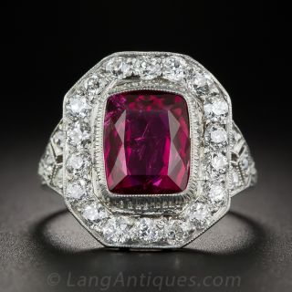 2.45 Carat Rubelite Tourmaline & Diamond Ring