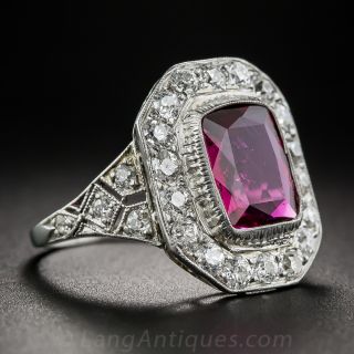 2.45 Carat Rubelite Tourmaline & Diamond Ring