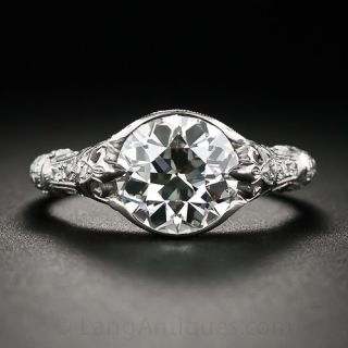 2.46 Carat Edwardian Style Platinum Engagement Ring