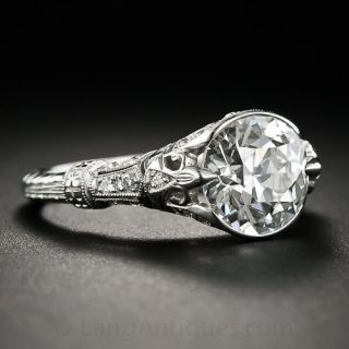 2.46 Carat Edwardian Style Platinum Engagement Ring