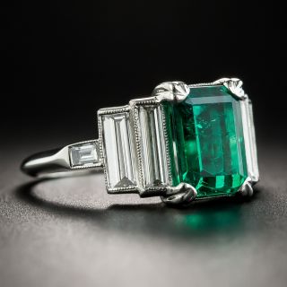 2.49 Carat Emerald Platinum Diamond Ring