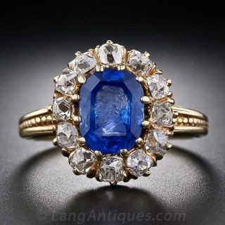 2.50 Carat Intaglio Sapphire Ring - Starring Abe Lincoln!