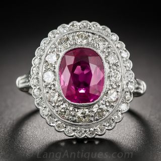 2.50 Carat Natural Pink Sapphire and Diamond Ring