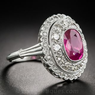2.50 Carat Natural Pink Sapphire and Diamond Ring