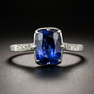 2.50 Carat No-Heat Burma Sapphire, Platinum and  Diamond Ring