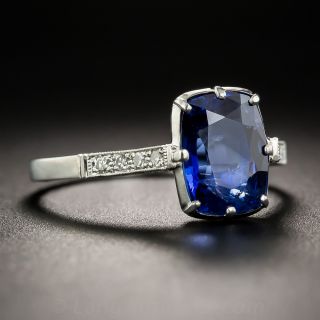 2.50 Carat No-Heat Burma Sapphire, Platinum and  Diamond Ring