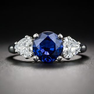 2.50 Carat Sapphire, Diamond and Platinum Ring