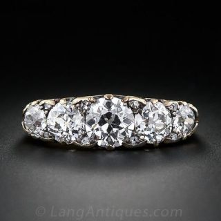 2.50 Carat Victorian Five Stone Diamond Band Ring