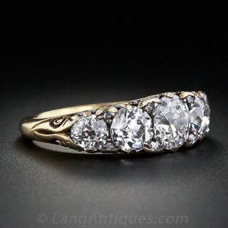 2.50 Carat Victorian Five Stone Diamond Band Ring