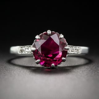 2.52 Carat Ruby and Platinum Vintage Ring