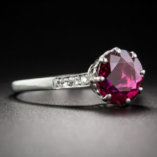 2.52 Carat Ruby and Platinum Vintage Ring