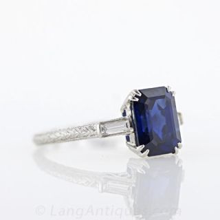 2.54 Carat Sapphire and Diamond Ring