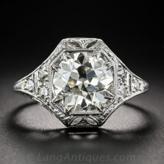 2.55 Carat Diamond Art Deco Engagement Ring
