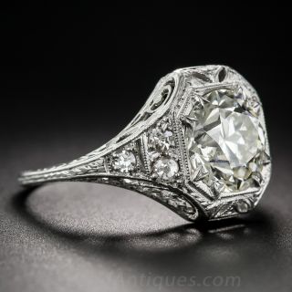 2.55 Carat Diamond Art Deco Engagement Ring