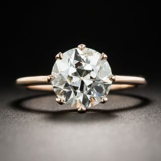 2.55 Carat European-Cut Diamond 18K Rose Gold Solitaire Ring