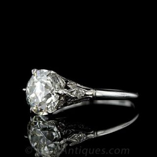 2.55 Carat European Cut Edwardian Diamond Ring