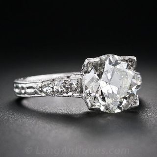 2.55 Diamond and Platinum Art Deco Style Engagement Ring