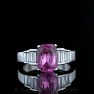 2.57 Carat Pink Sapphire and Diamond Ring - 1
