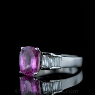 2.57 Carat Pink Sapphire and Diamond Ring