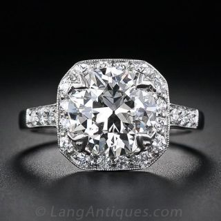 2.58 Carat European-Cut Diamond Engagement Ring
