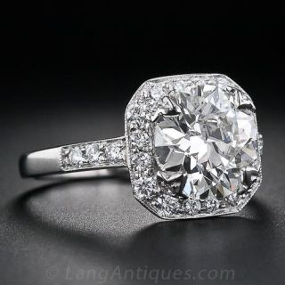 2.58 Carat European-Cut Diamond Engagement Ring