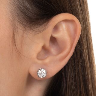 2.59 Carat Total Weight Diamond Stud Earrings