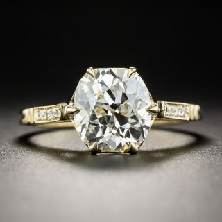 2.60 Carat Old Mine Cut Diamond Engagement Ring - Lang Vintage Inspired - 1