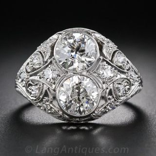 2.65 Carat 'Toi et Moi' Edwardian Twin Diamond Ring - 1