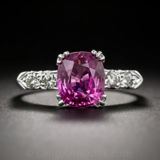 2.66 Carat Pink Sapphire and Diamond Ring
