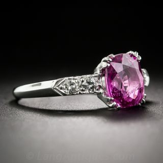 2.66 Carat Pink Sapphire and Diamond Ring